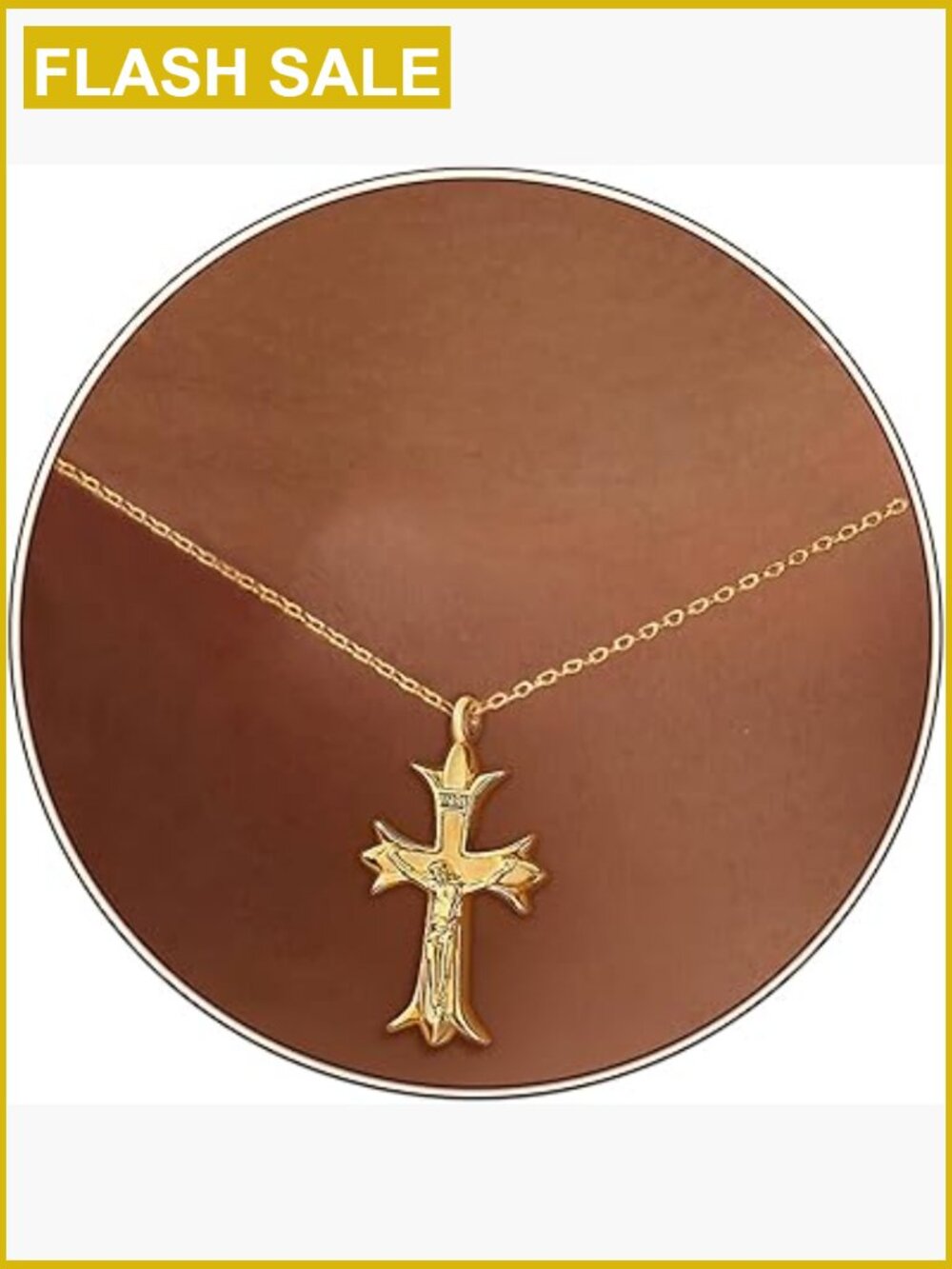 Gold Cross Necklace Dainty Faith Pendant Choker Chritian Baptism Jewelry